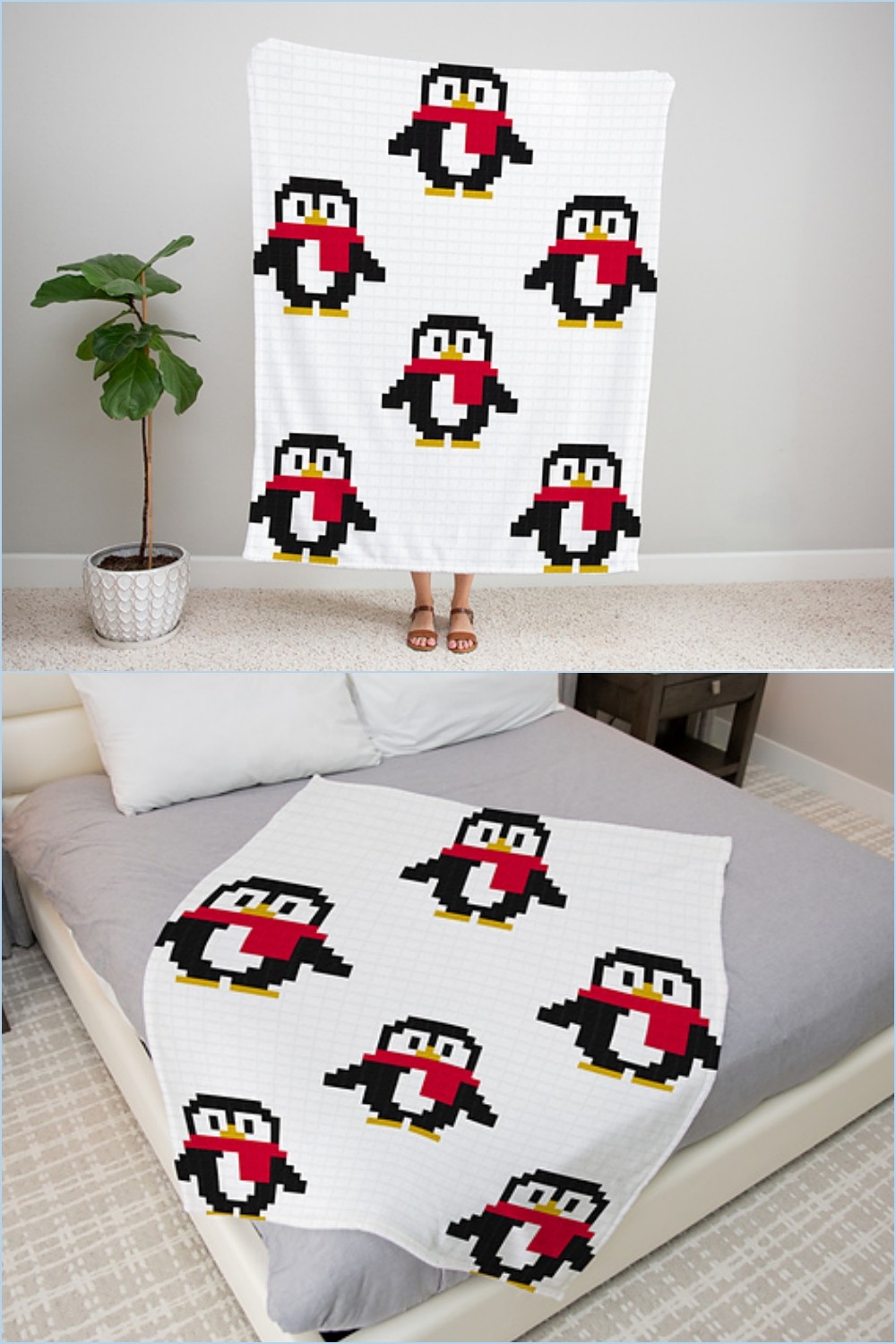 Crochet C2c Little Penguin Blanket Pattern