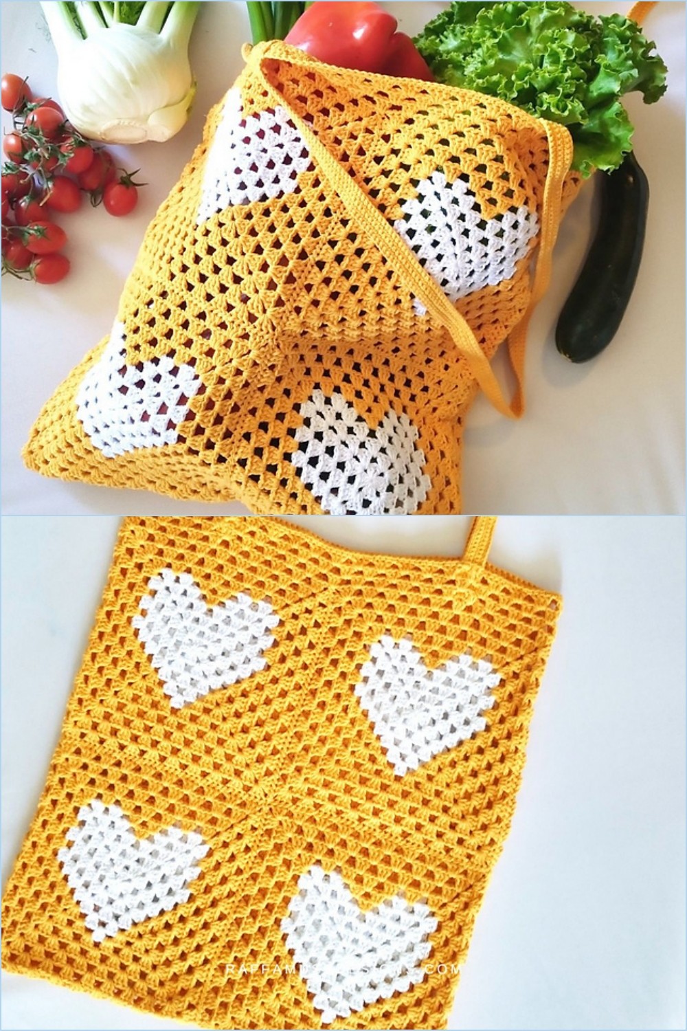 Crochet Granny Heart Market Bag Pattern