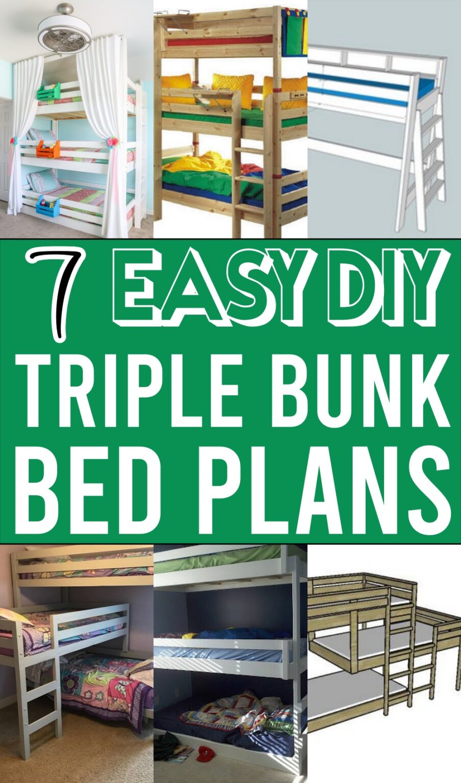 7 DIY Triple Bunk Bed Plans For Low-Space Homes - The Newlywed
