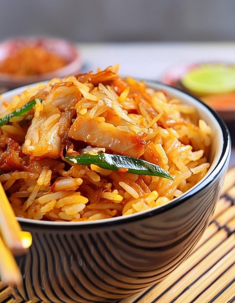 Spicy Korean Street Style Kimchi Fried Rice Recipe - The Newlywed