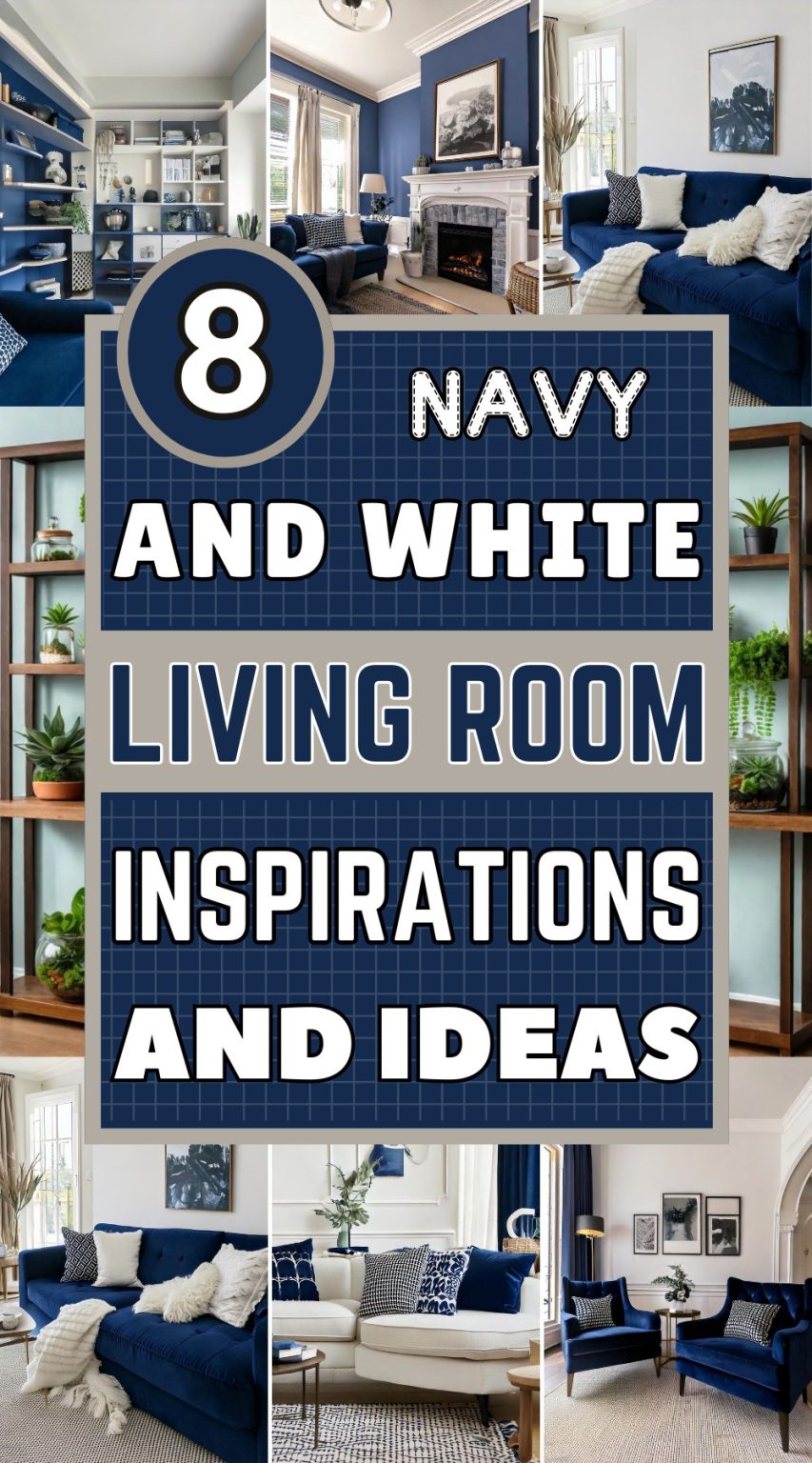 20 Cozy Looking Navy And White Living Room Ideas - The Newlywed