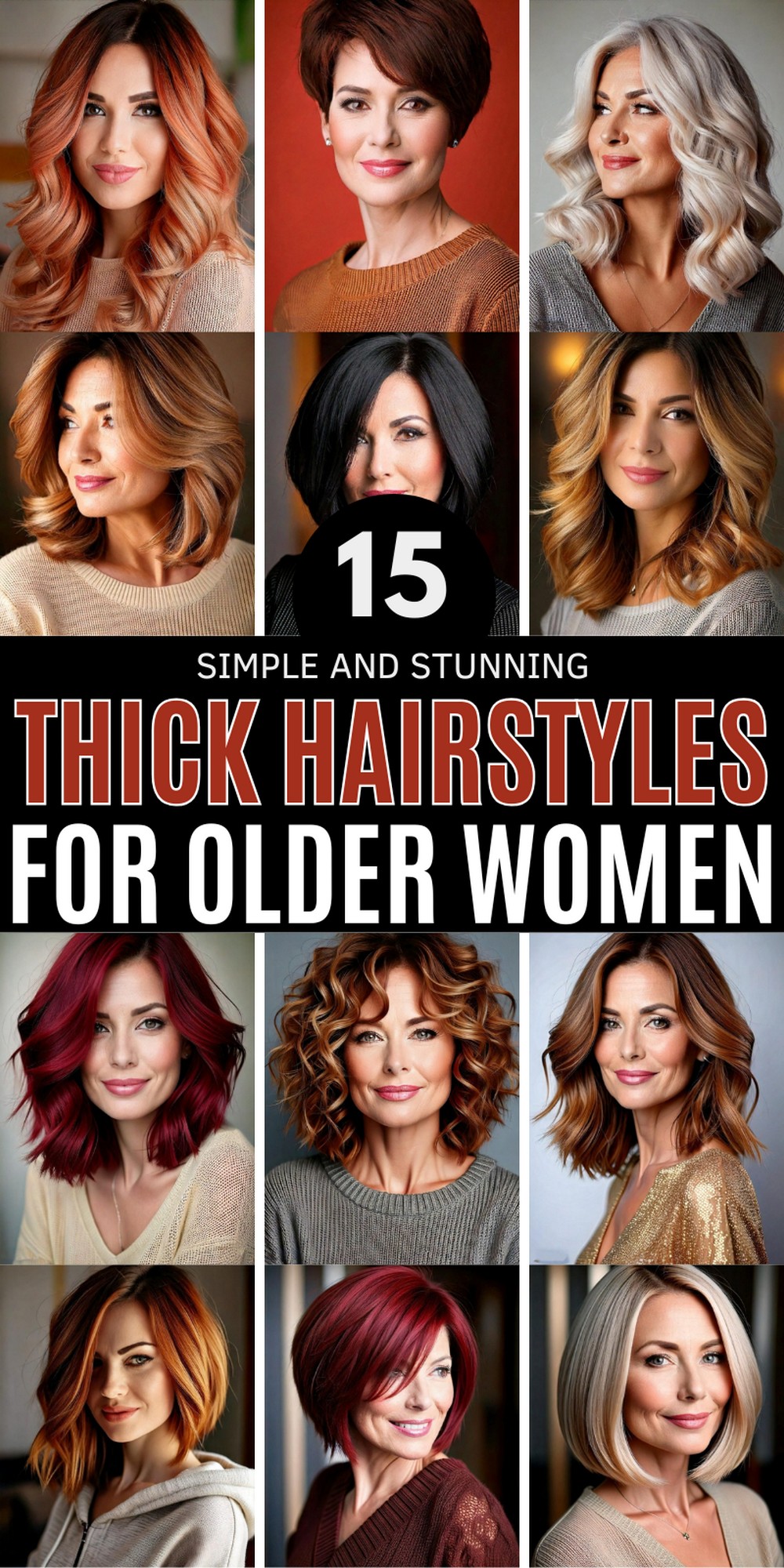 15 Awesome Hairstyles For Older Women With Thick Hair