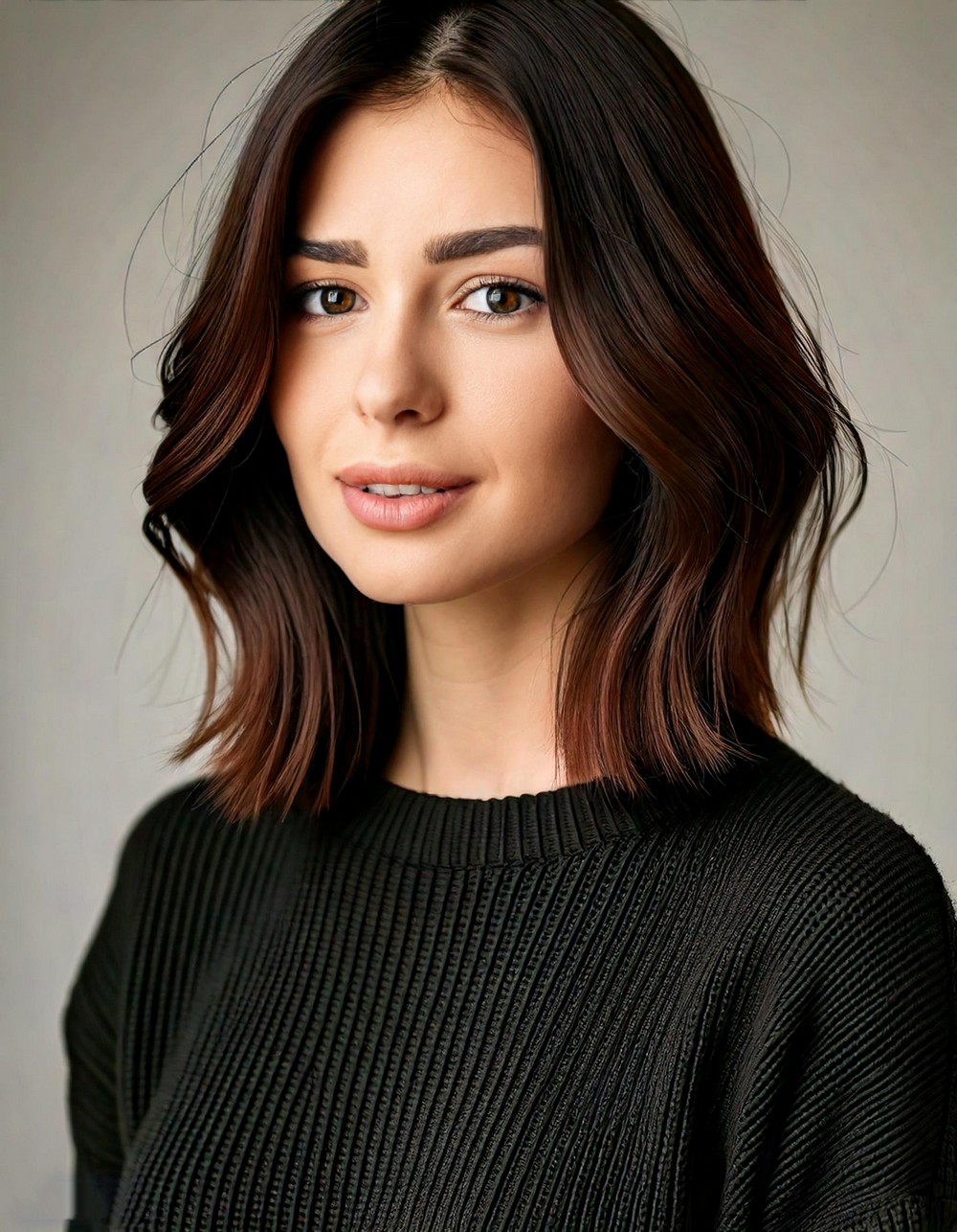 Asymmetrical Lob in Espresso Brown