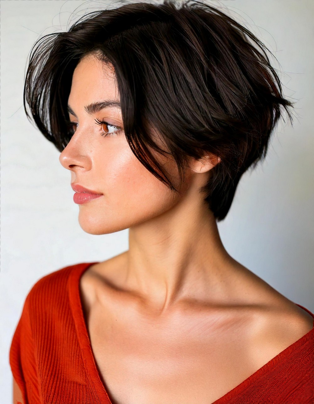 Black Hair Pixie with Tapered Nape