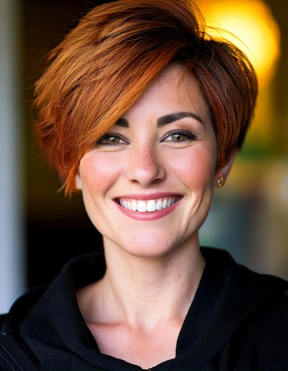 Chic Auburn Pixie with Layers