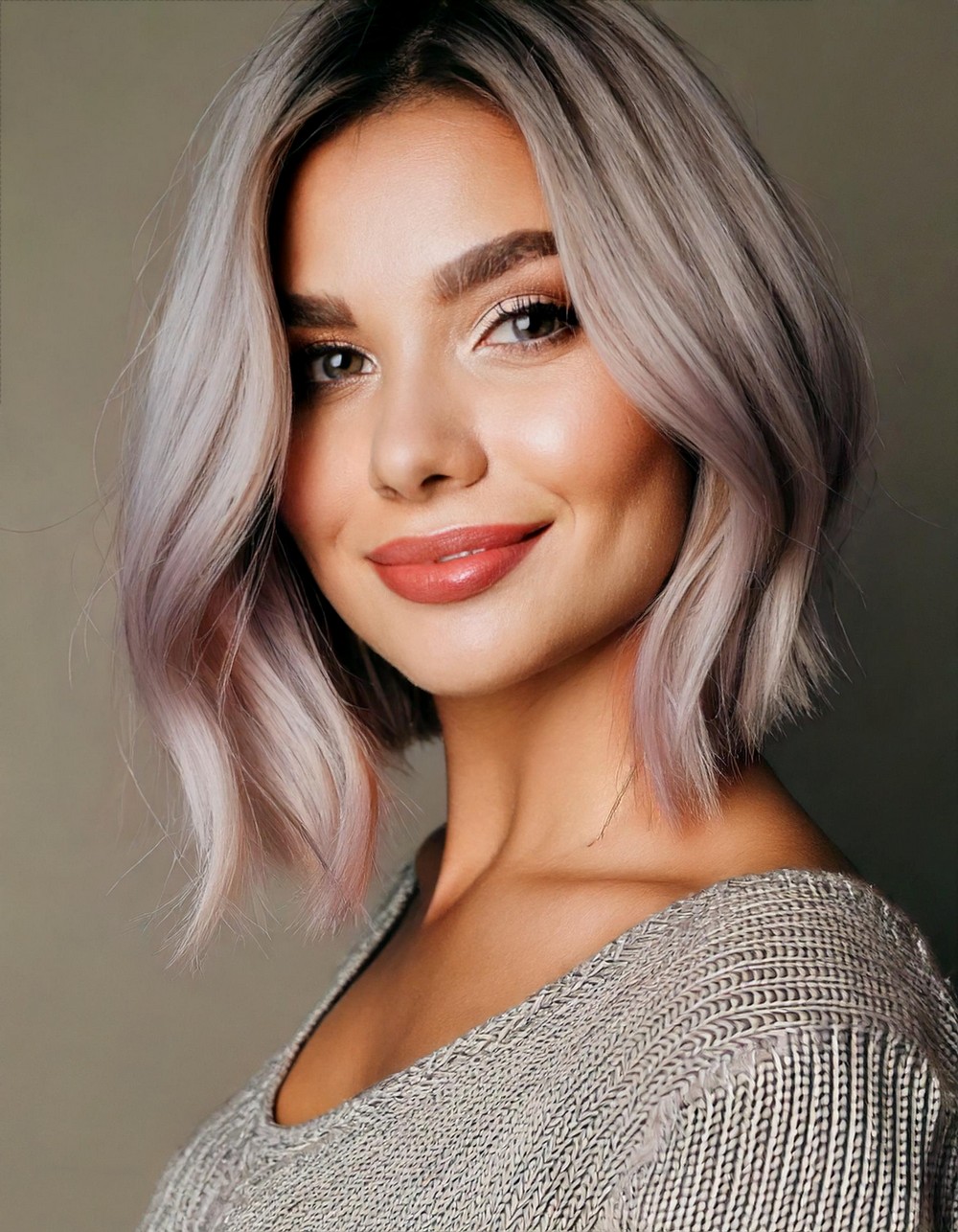 Classic Bob with Lavender Gray Tint
