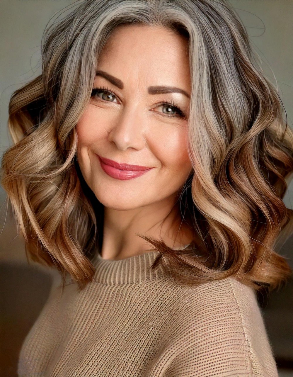 Curled Ends with Soft Caramel Ombre