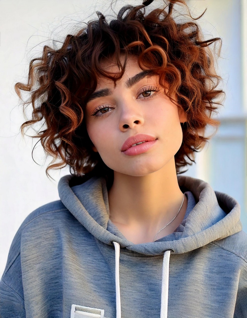 Curly Top Pixie for Round Faces