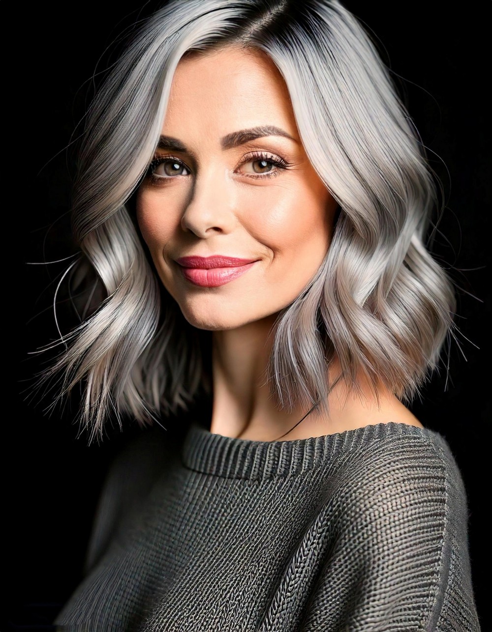 Feathered Lob in Silver Gray
