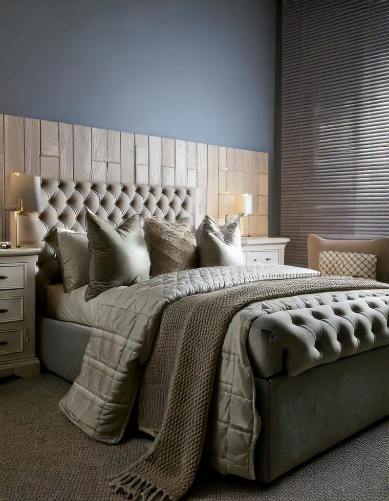 8 Cozy Looking Soothing Grey Headboard Bedroom Decor Ideas - The Newlywed
