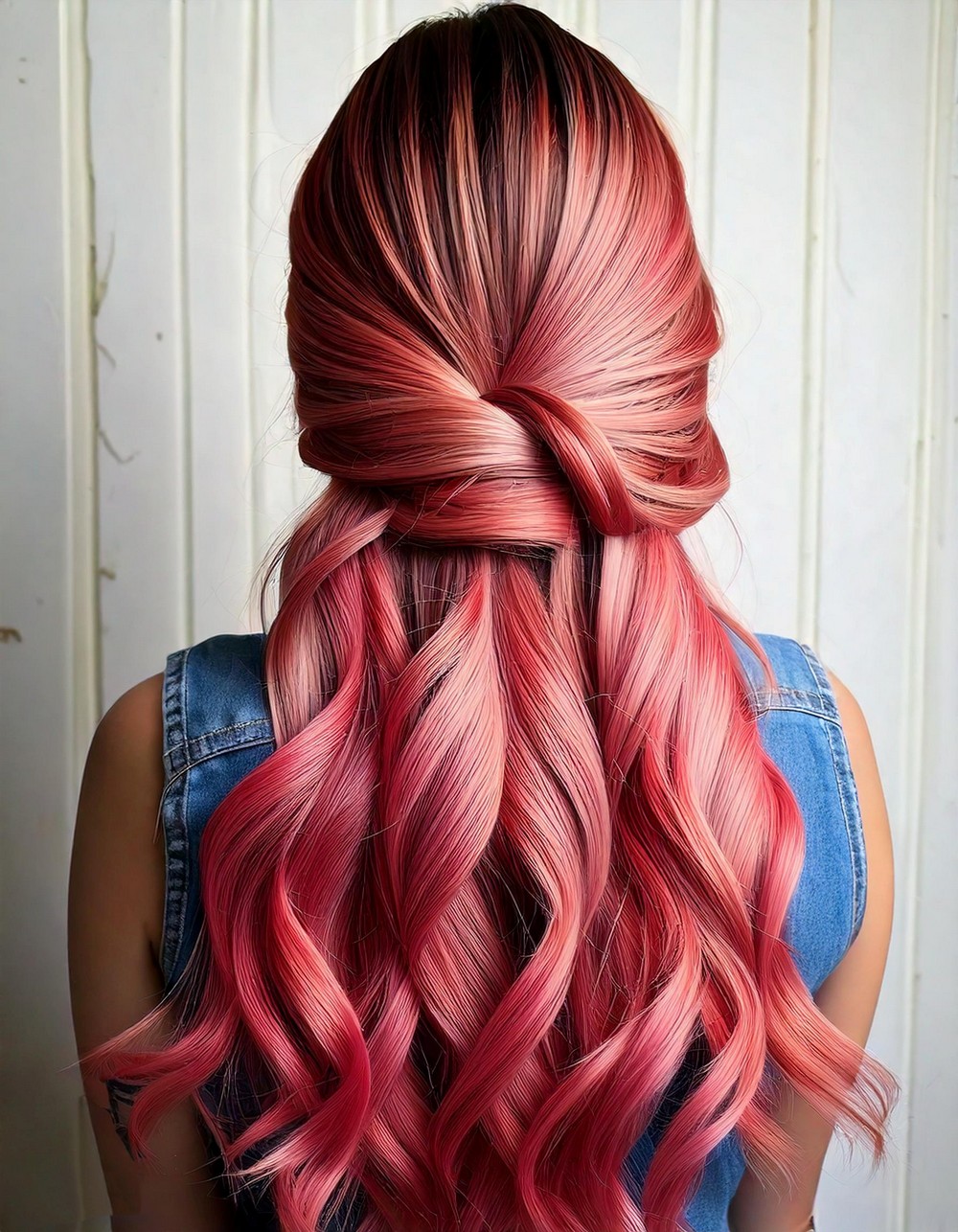 Brown and Baby Pink Hair