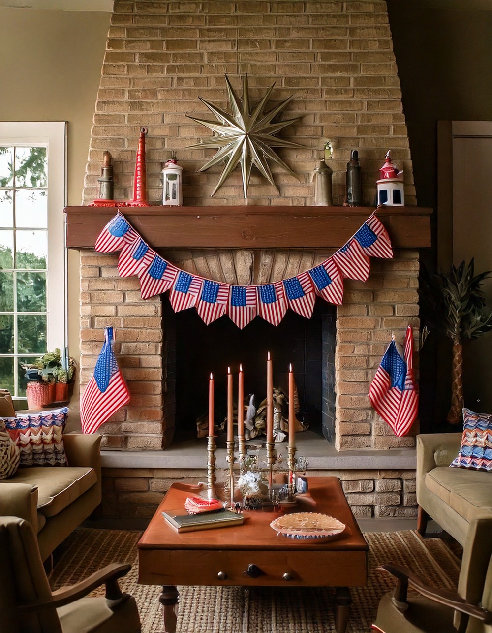 4th of July Fireplace Makeover