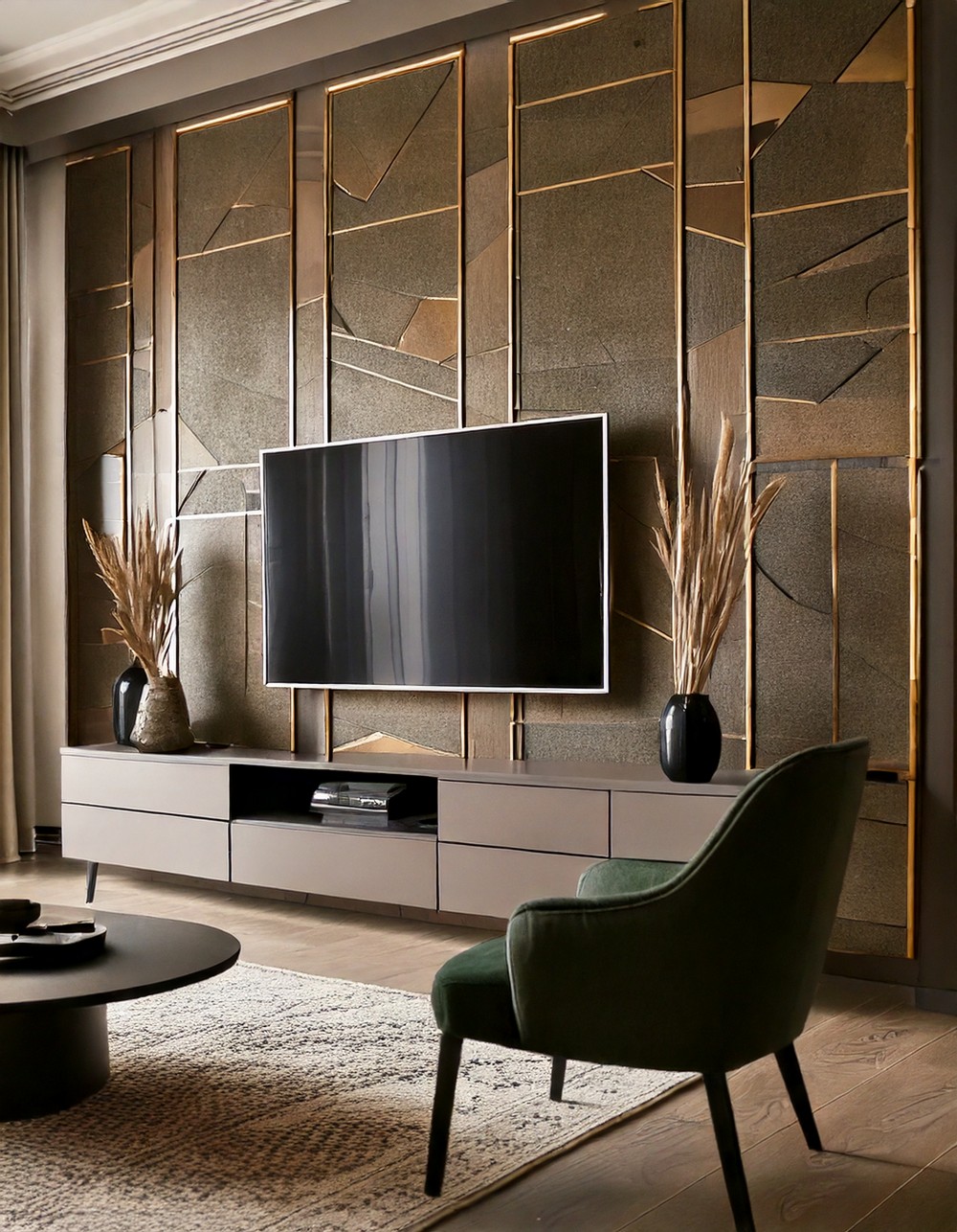 Accent Wall with Textured Panels