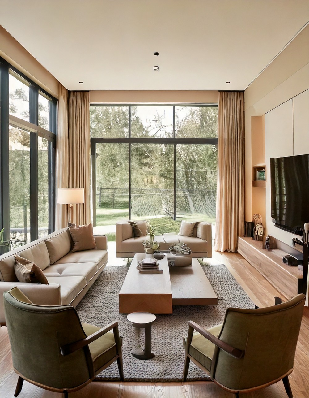 Best Rectangle Living Room Furniture Arrangement Idea