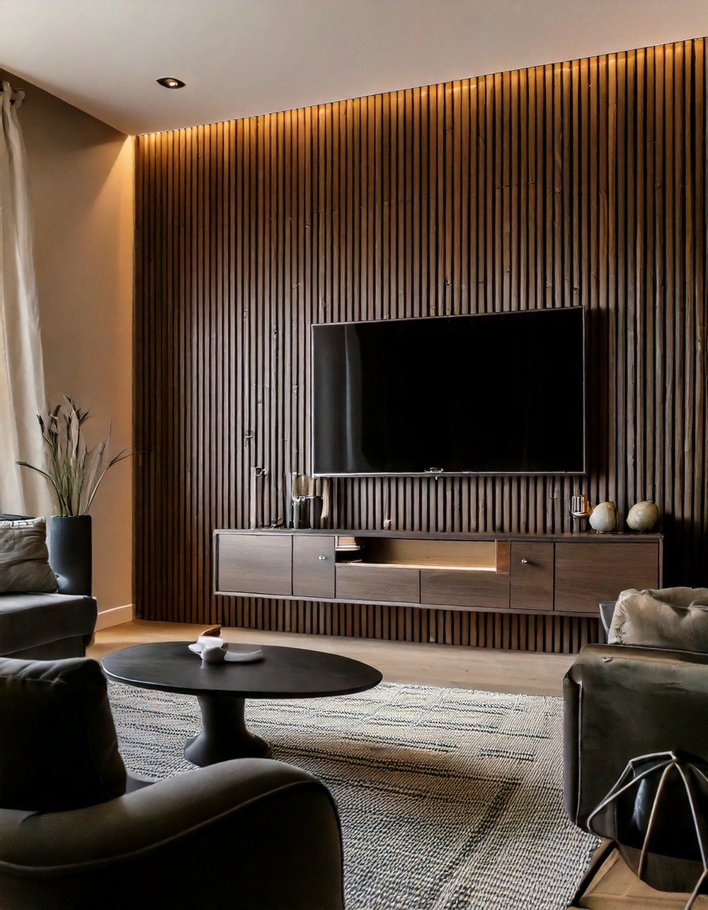 Black Accent Wall for a Bold Contrast