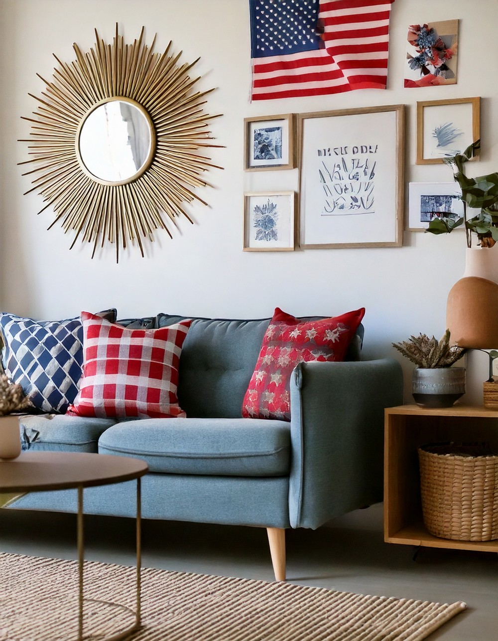 Bold 4th of July Wall Decor Above the Couch