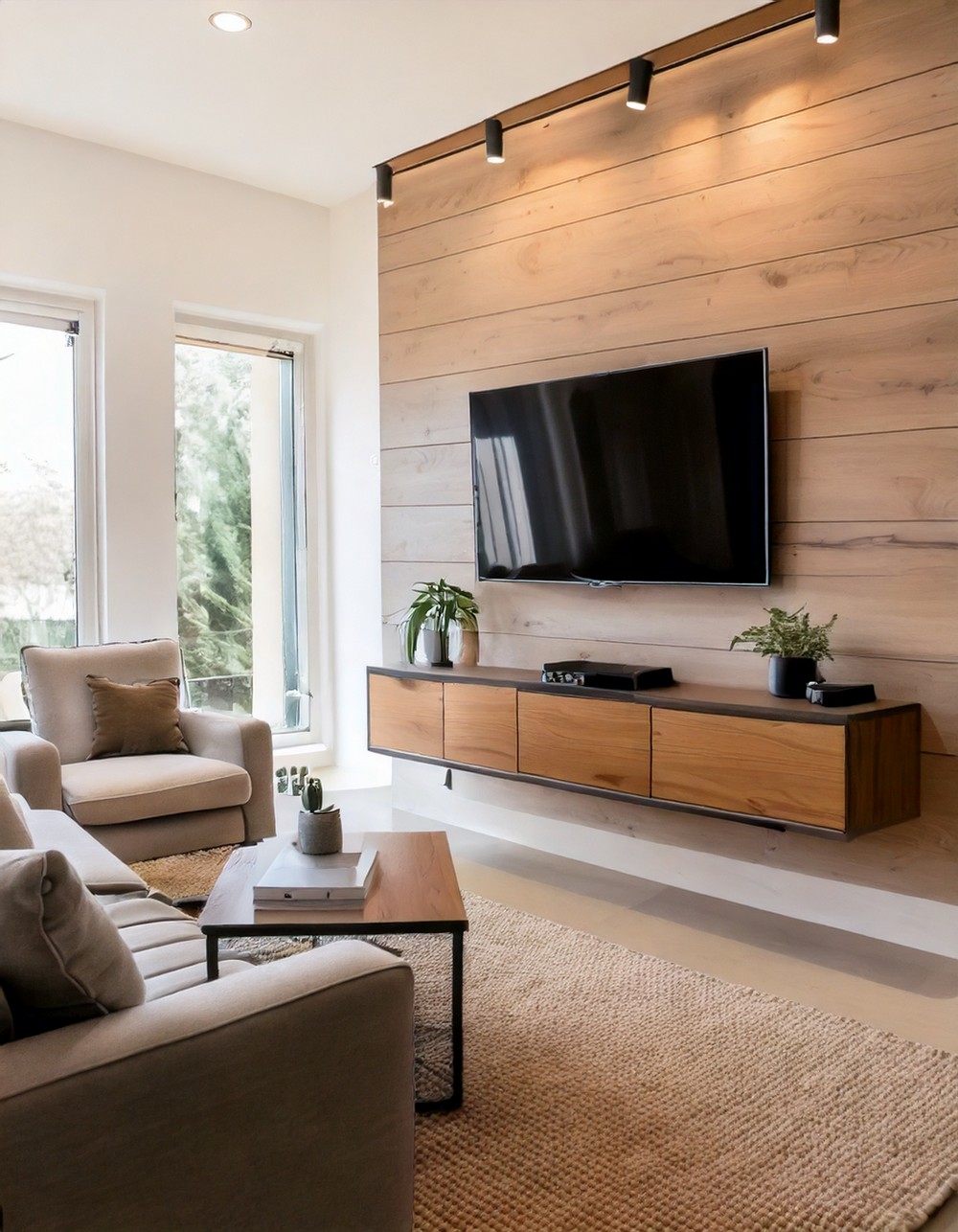 Floating Media Console for a Contemporary Look