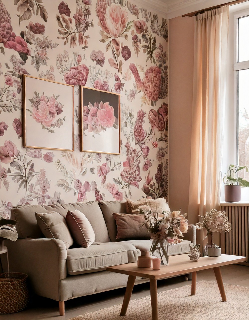 Floral Wallpaper Designs for a Feminine Apartment