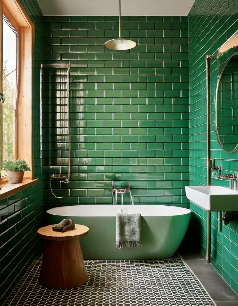 Forest Green Shower Tiles