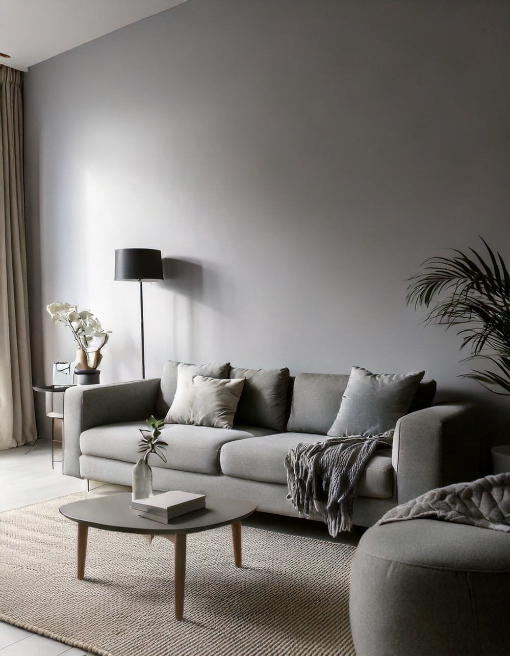 Gray Living Room Design Inspired by Scandinavian Styles