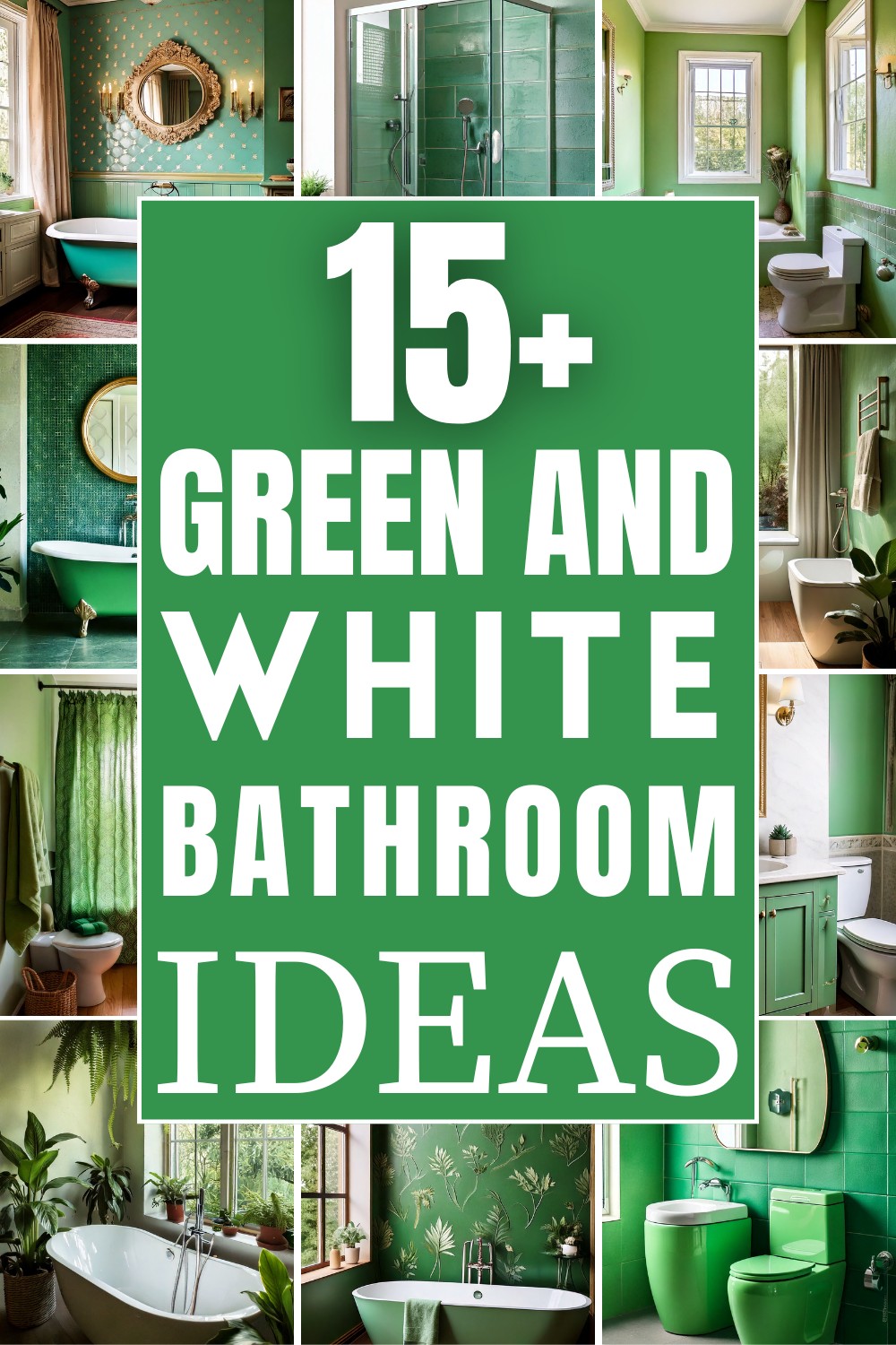 Green And White Bathroom