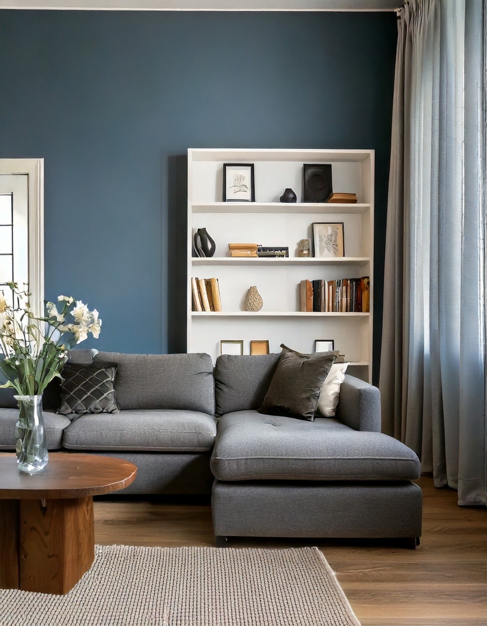 Grey Accent Wall and White Trim Ideas for a Balanced Look