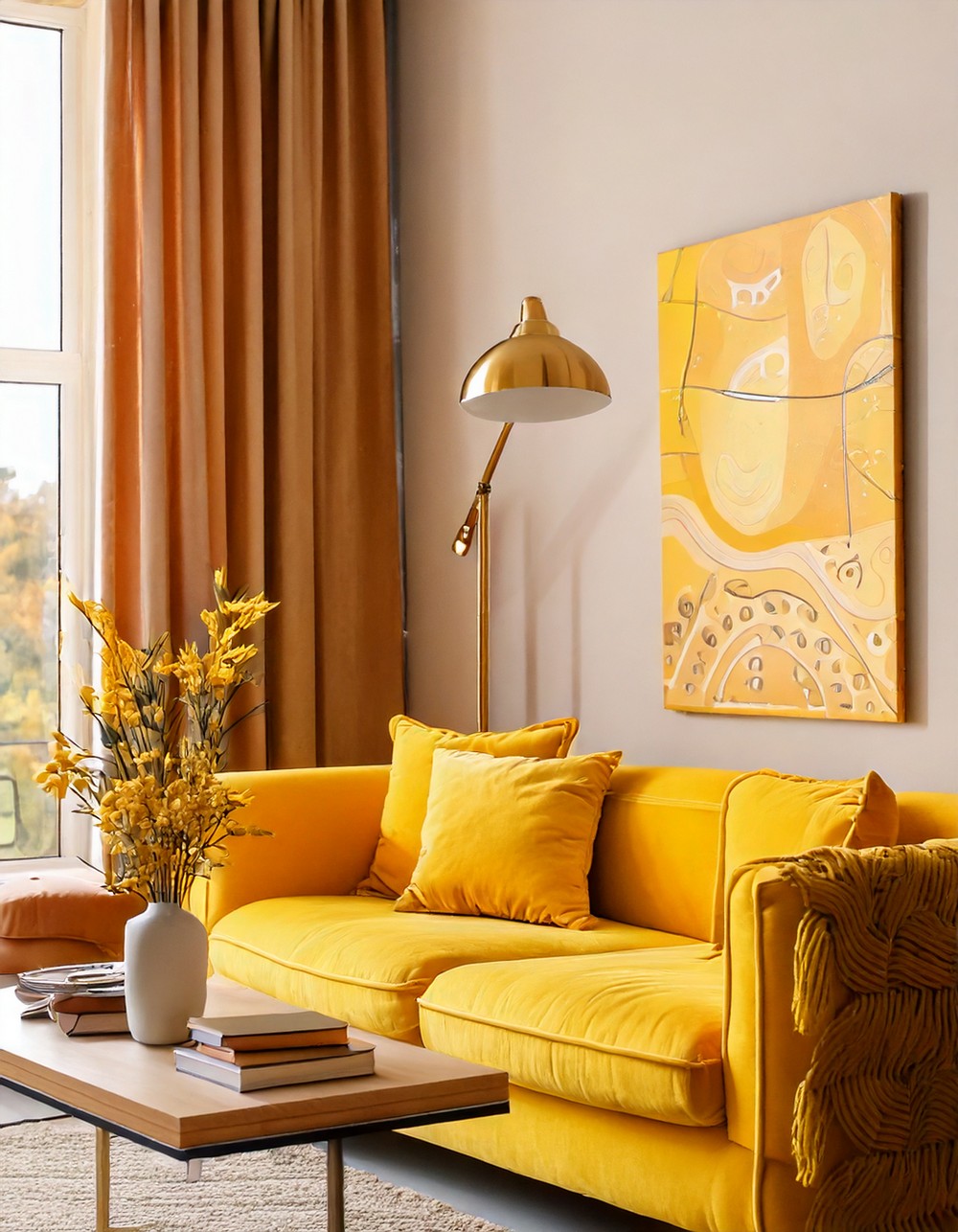 How to Decorate a Living Room in Yellows