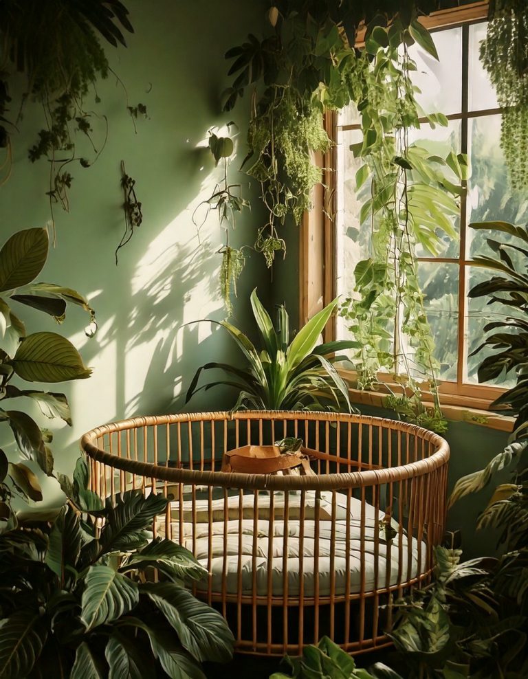 Incorporating a Nature Theme with Plants and Green Tones