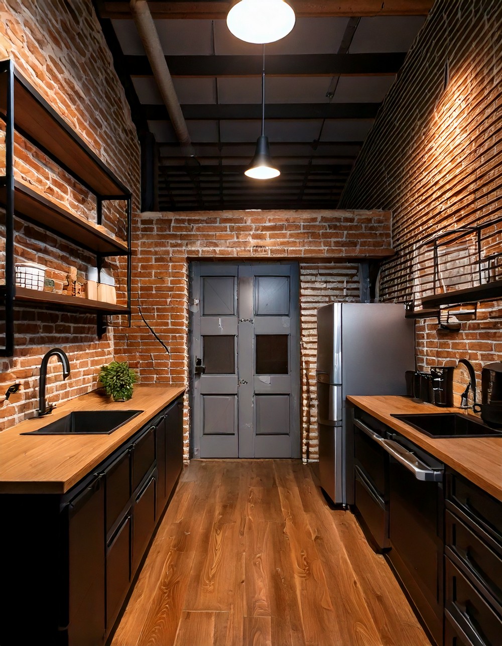 Industrial-Style Studio Apartment Layout for an Urban Look