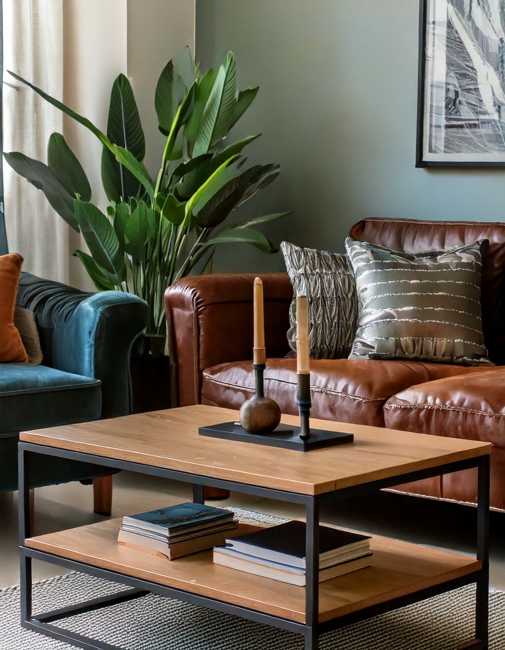 Industrial-Style Tables with Metal and Wood Accents