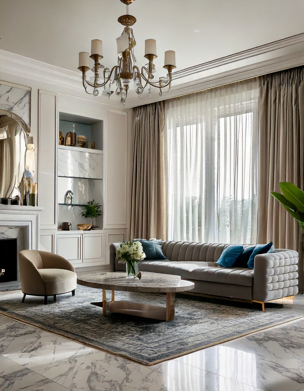 Marble Tile Floors That Will Elevate Your Living Room