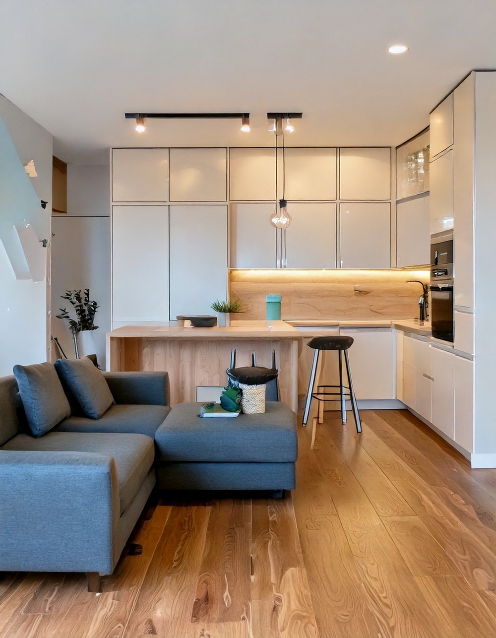 Open Concept Living Room and Kitchen Floor Designs