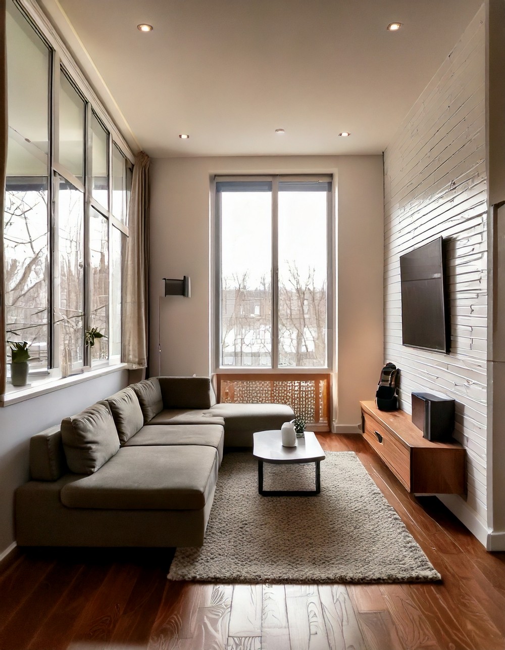 Small Second-Floor Living Room Flooring Inspiration