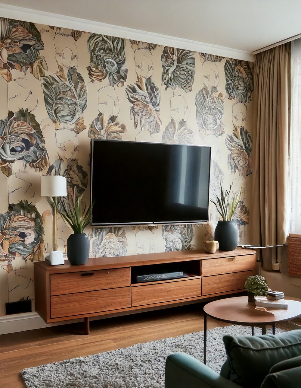Statement Wallpaper Behind the TV