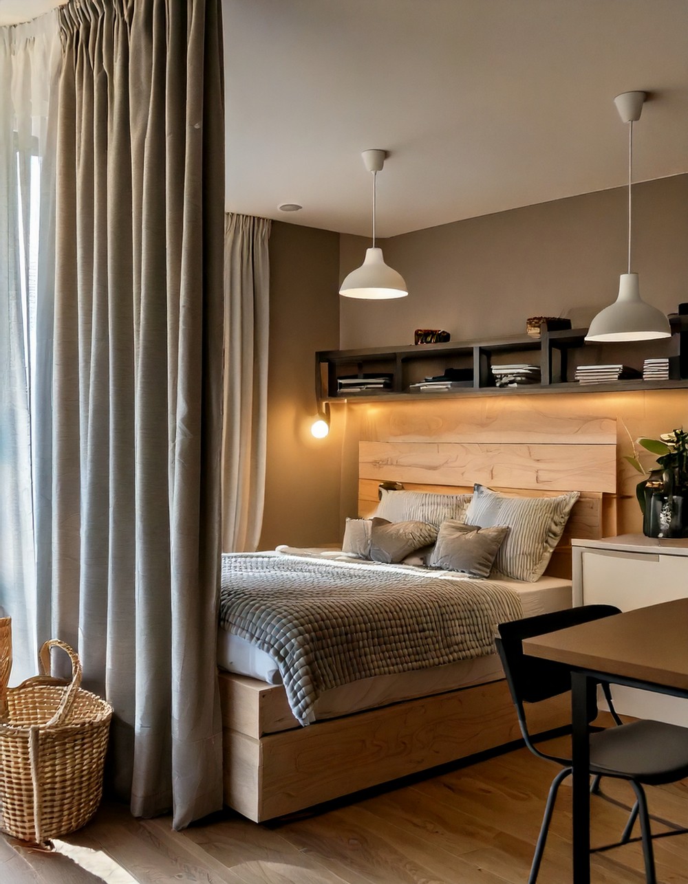 Studio Apartment Layout Ideas with a Separate Bedroom Area