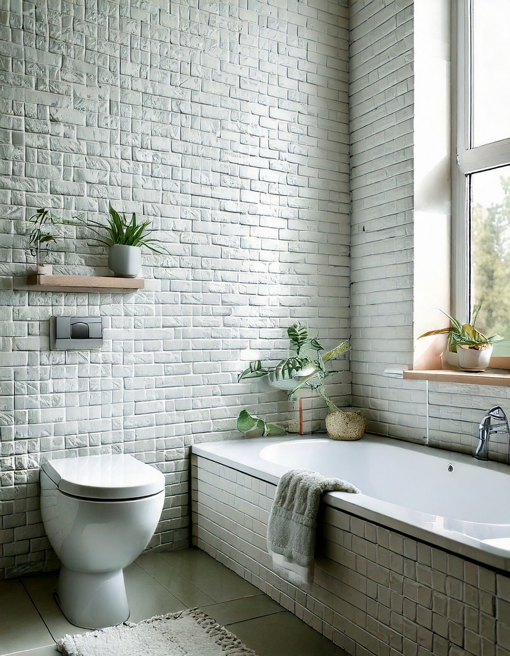 Textured White Tiles