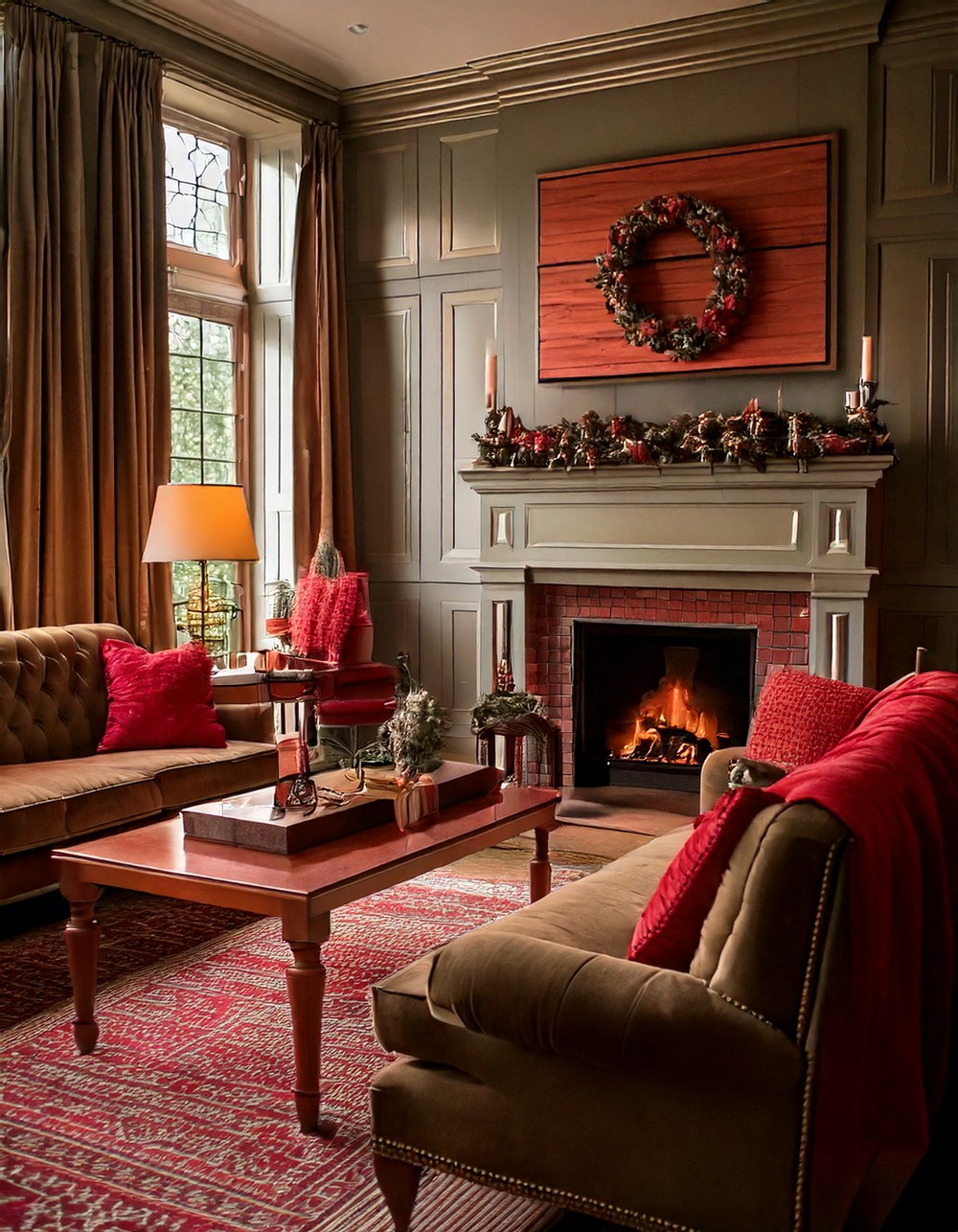Traditional Living Room with a Festive Twist
