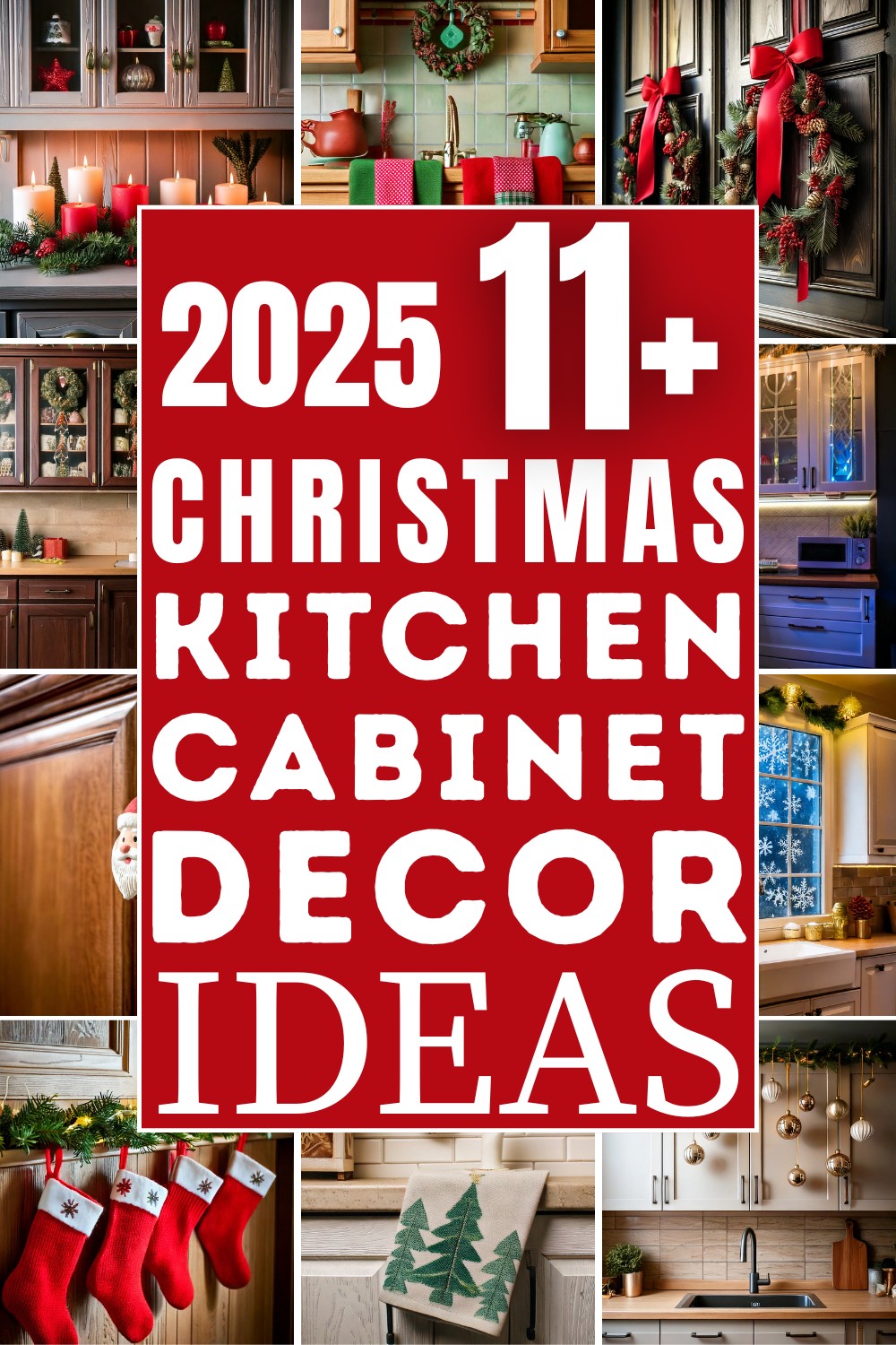 12 Christmas Kitchen Cabinet Decor Ideas