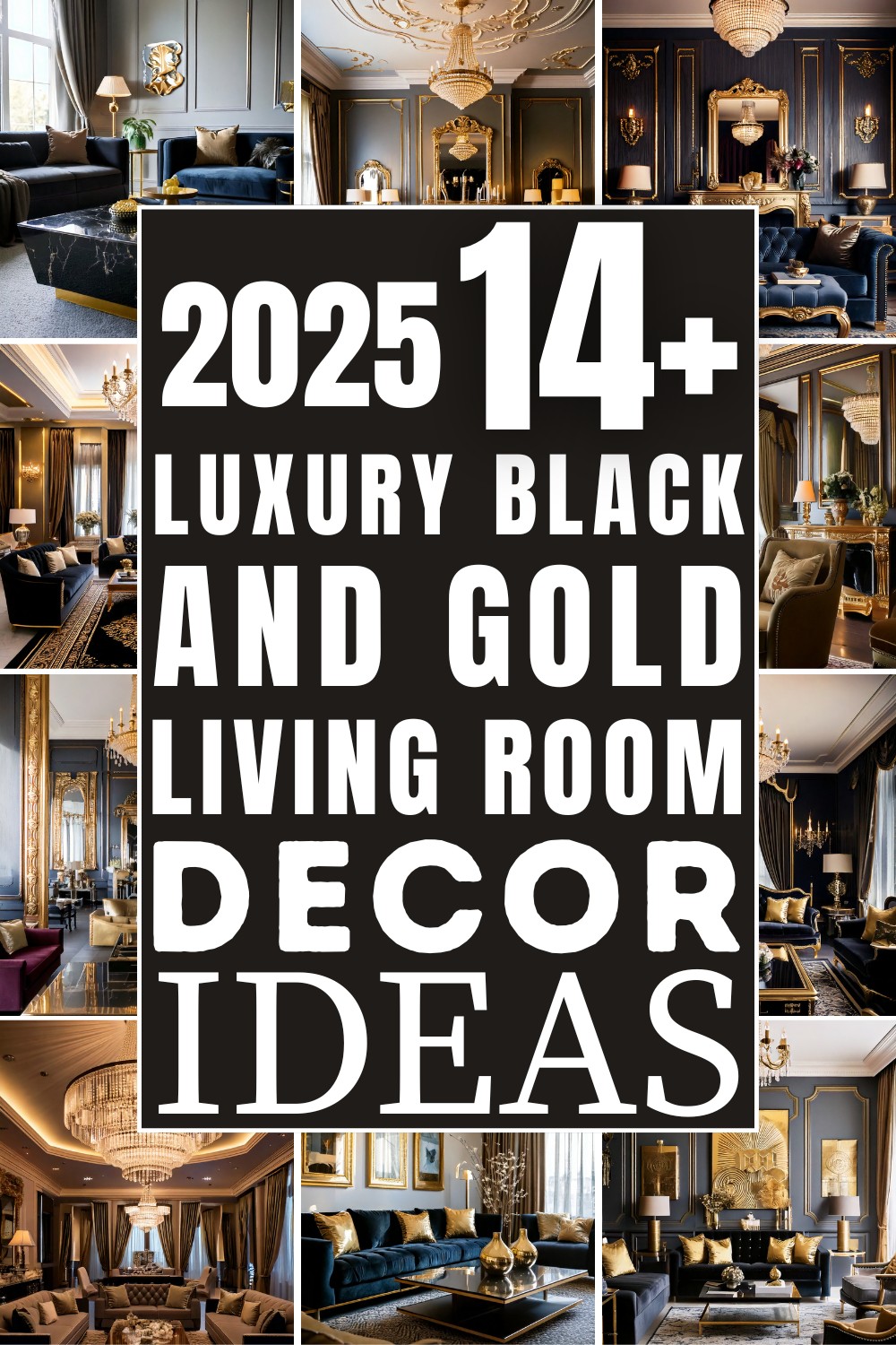 15 Luxury Black And Gold Living Room Decor Ideas