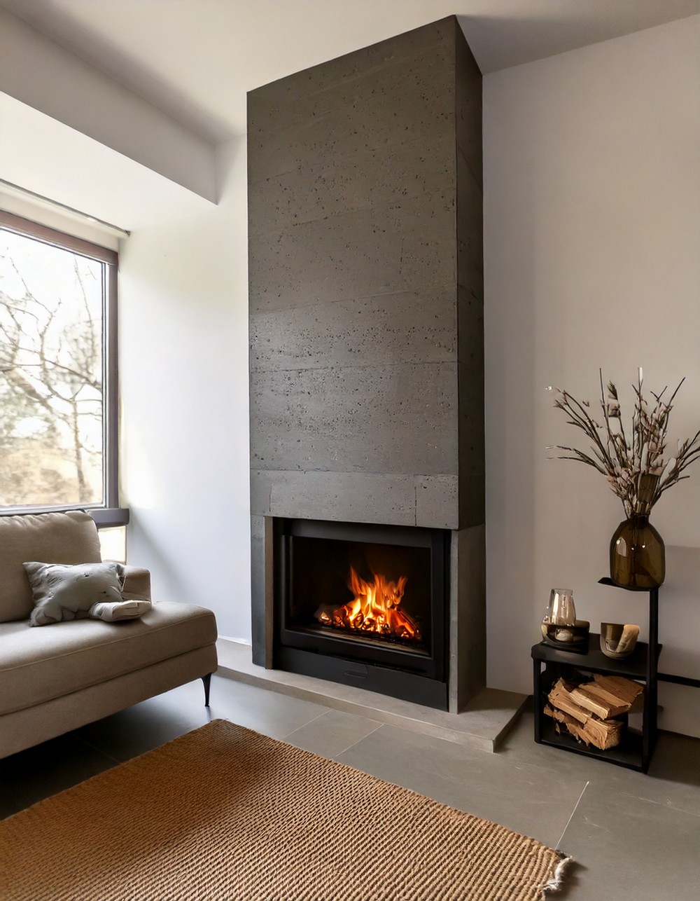 Add A Minimalist Fireplace Setup