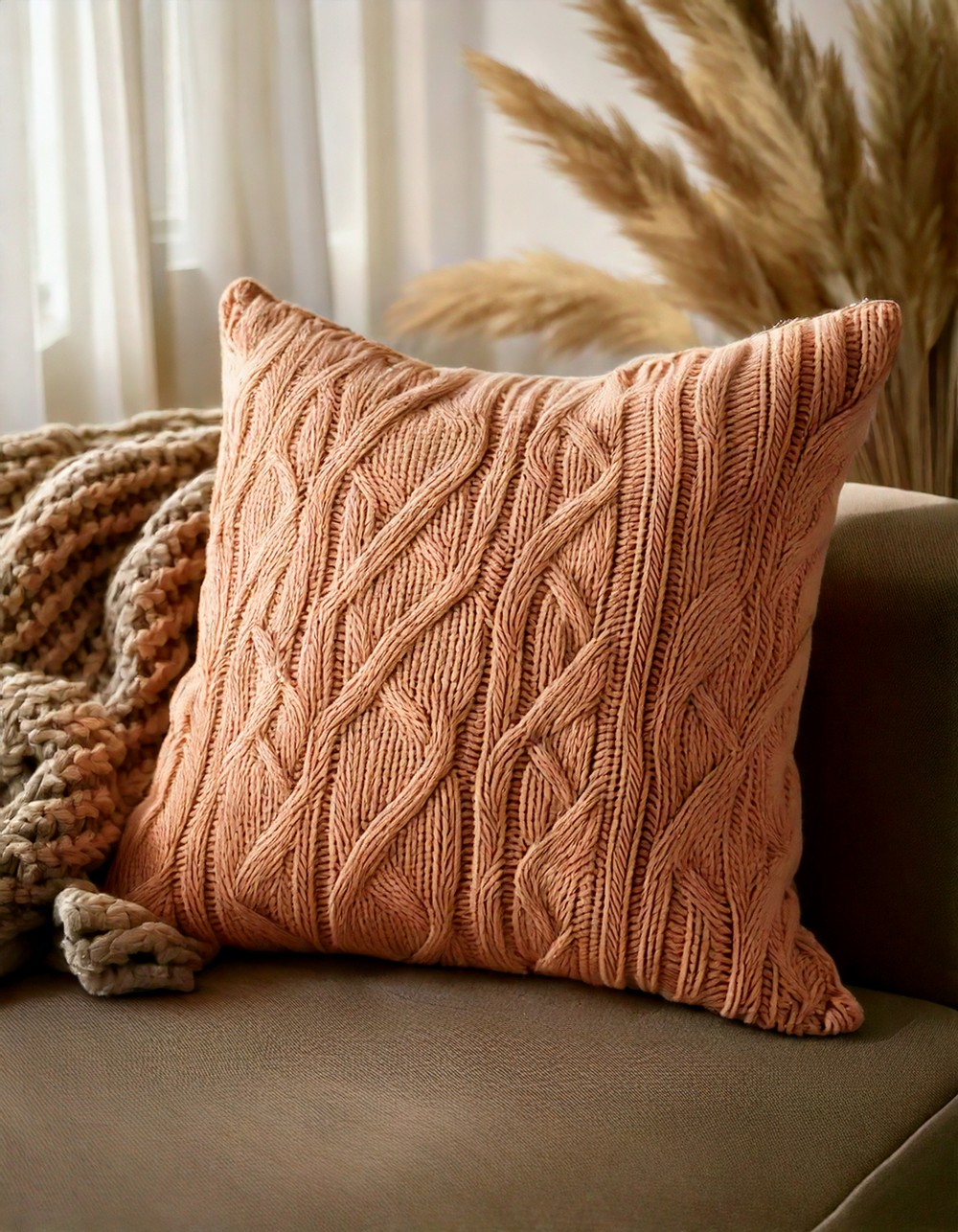 Add Texture with a Knit Throw Pillow