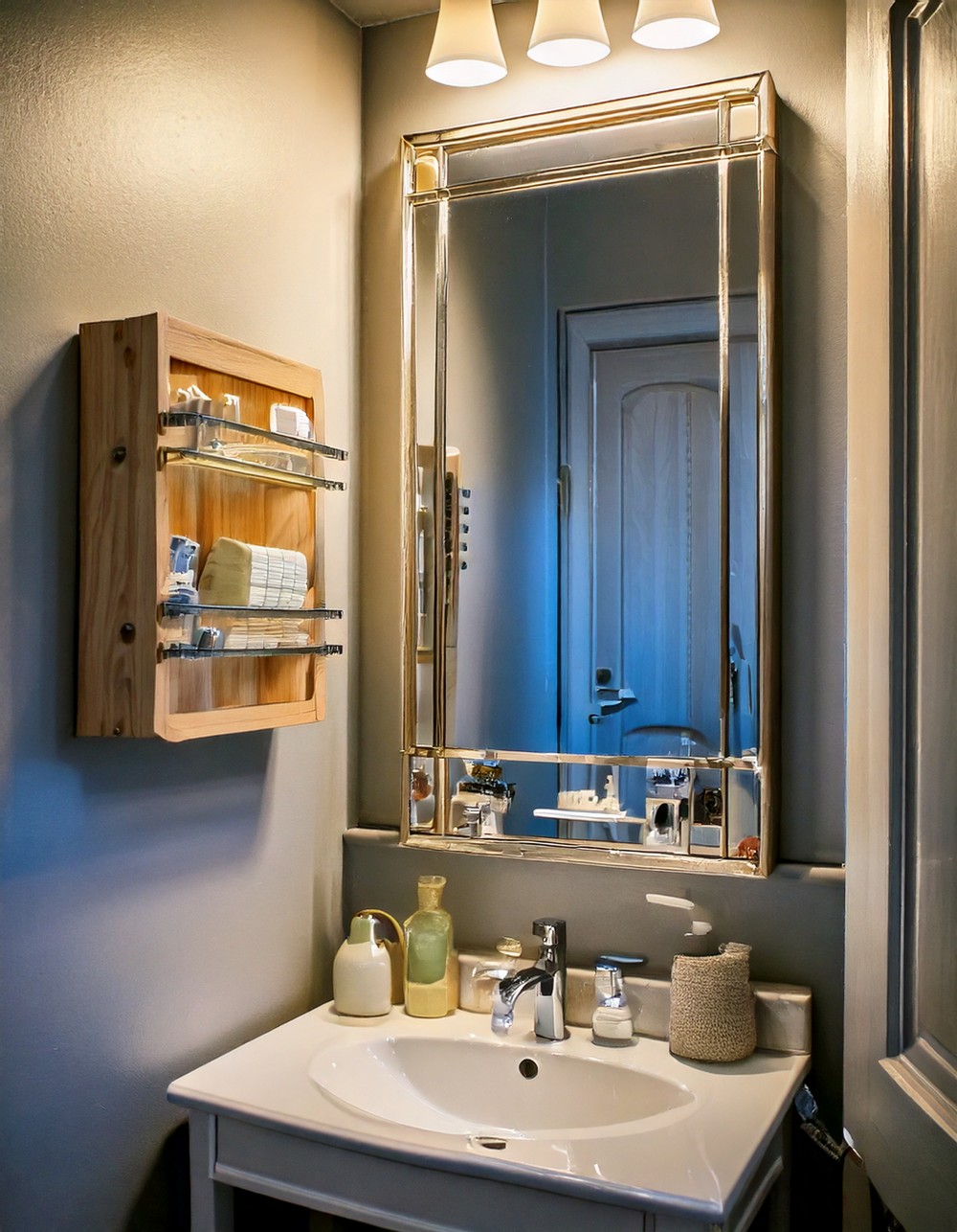 Add a large mirror cabinet