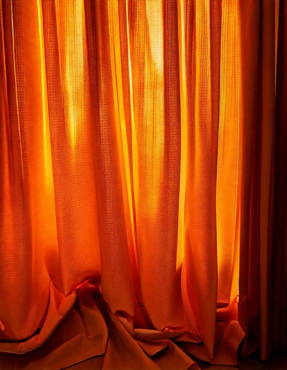 Amber-Colored Curtain Layers for a Warm Glow