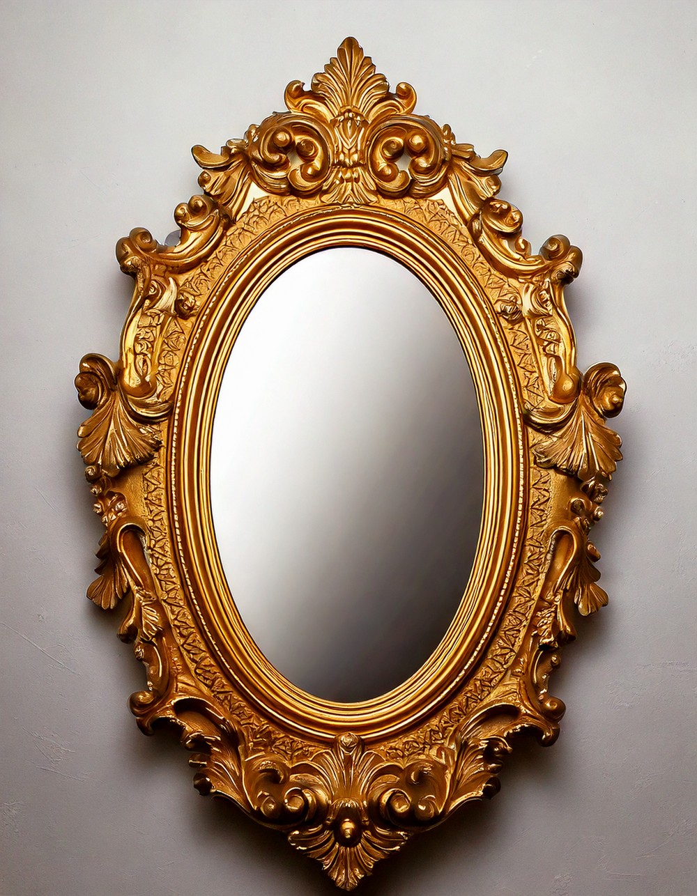 Antique Gold Mirror with Leaf Detailing