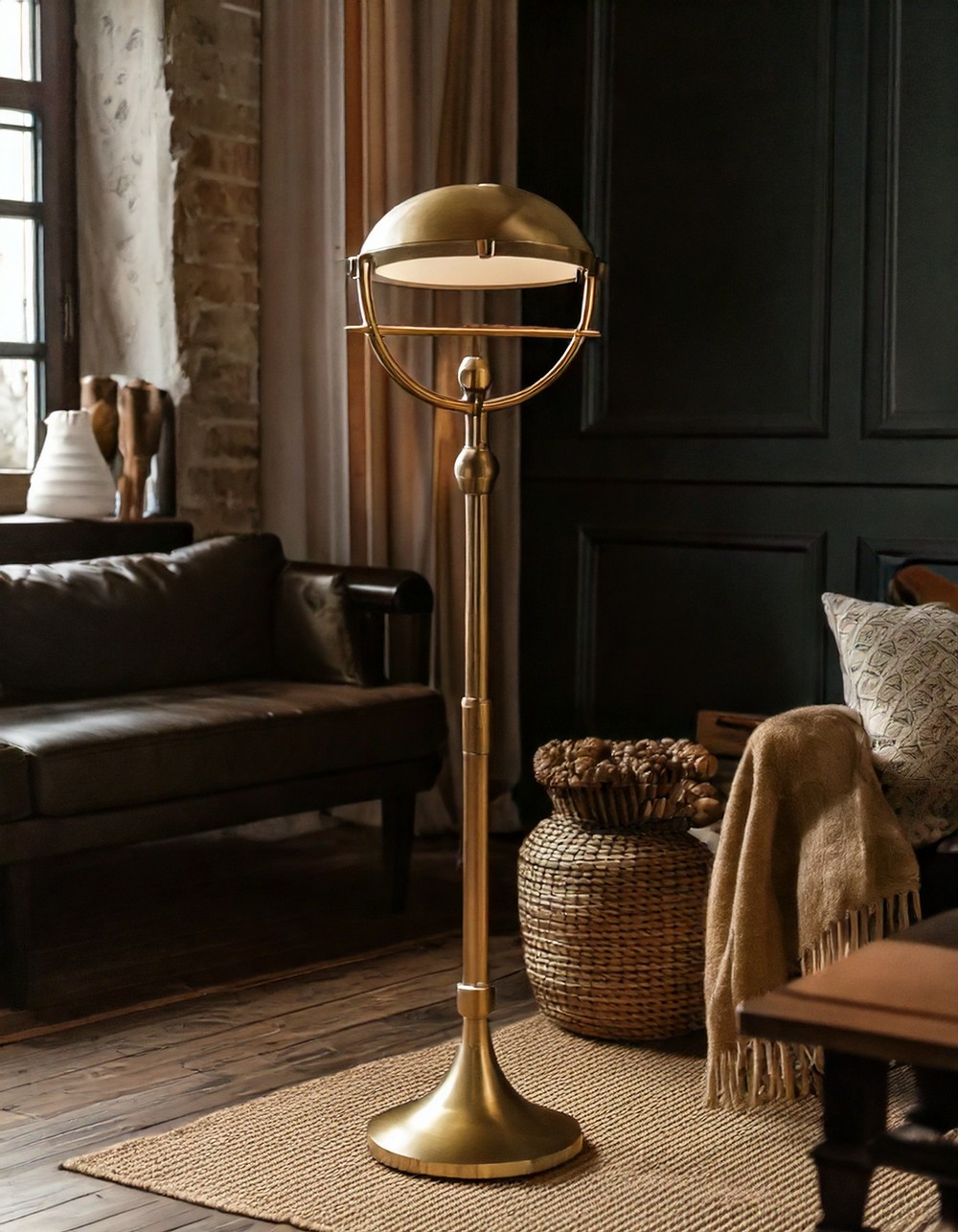 Antique brass floor lamps to brighten corners