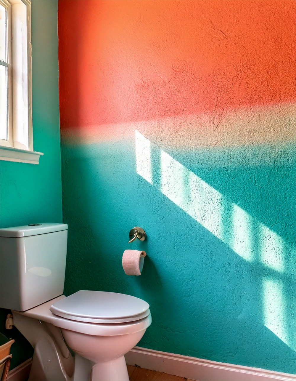 Aqua and Coral Ombre Walls