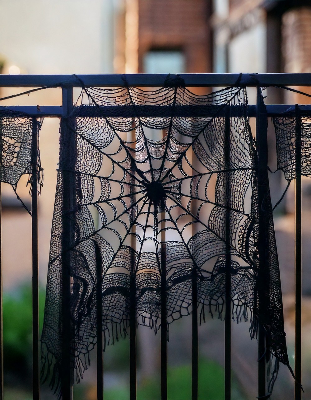 Black Lace Spider Tablecloth