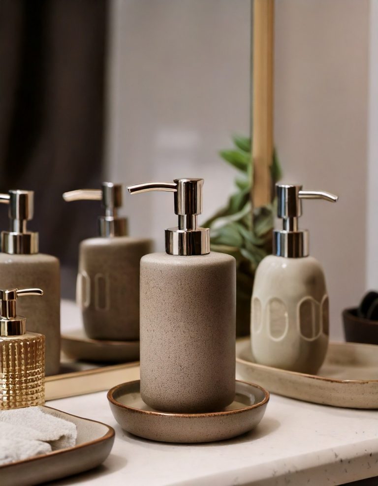 Ceramic Taupe Soap Dispenser