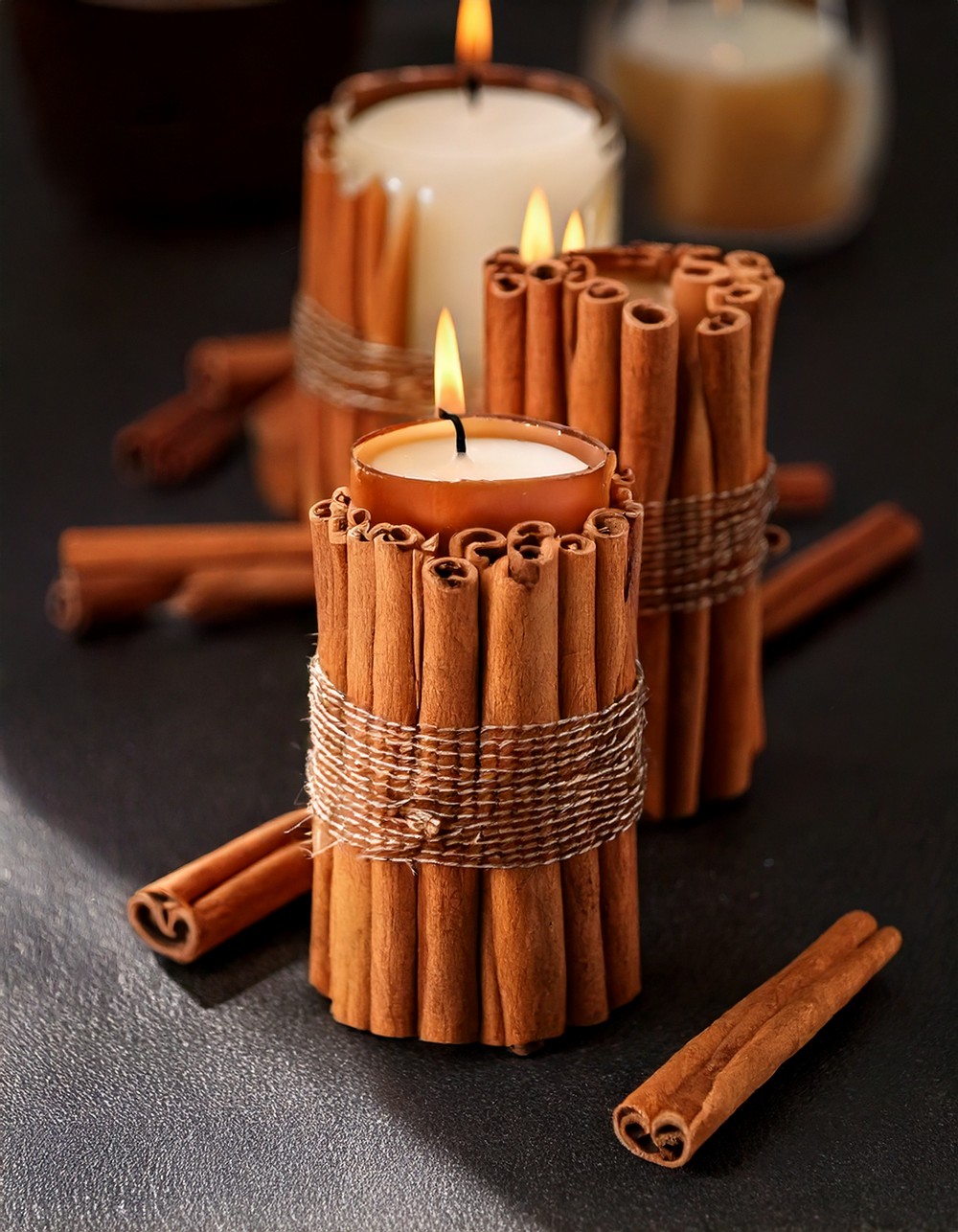 Cinnamon Stick Candle Holders