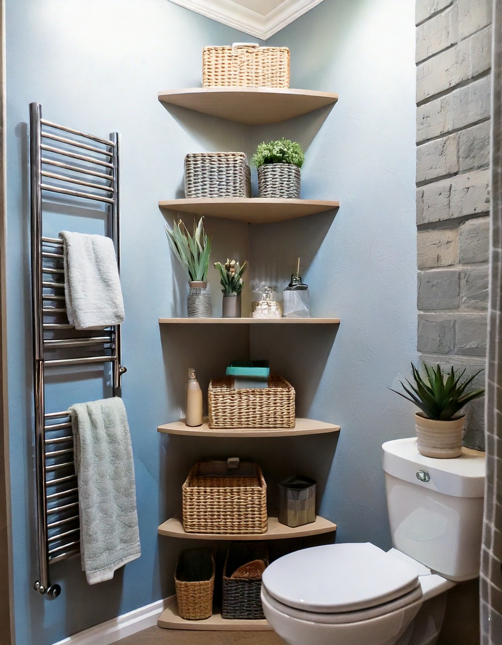 Corner shelving unit